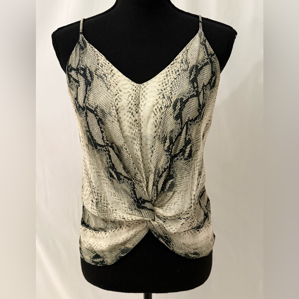 Karen Kane Snake Print Twist Front Cami Silk Feel Adjustable Strap Tank Size M - Picture 8 of 16